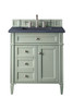 Brittany 30" Single Vanity, Sage Green, W/ 3 Cm Charcoal Soapstone Quartz Top