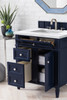 Brittany 30" Single Vanity, Victory Blue W/ 3 Cm Arctic Fall Solid Surface Top