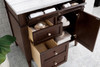 Brittany 36" Burnished Mahogany Single Vanity W/ 3 Cm Arctic Fall Solid Surface Top