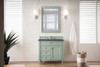 Brittany 36" Sage Green Single Vanity W/ 3 Cm Charcoal Soapstone Quartz Top