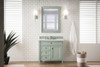 Brittany 36" Sage Green Single Vanity W/ 3 Cm Ethereal Noctis Quartz Top