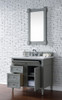 Brittany 36" Urban Gray Single Vanity W/ 3 Cm Carrara Marble Top