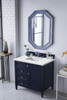 Brittany 36" Victory Blue Single Vanity W/ 3 Cm Ethereal Noctis Quartz Top