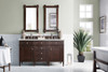 Brittany 60" Burnished Mahogany Double Vanity W/ 3 Cm Ethereal Noctis Quartz Top