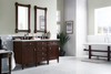 Brittany 60" Burnished Mahogany Double Vanity W/ 3 Cm Ethereal Noctis Quartz Top