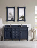 Brittany 60" Victory Blue Double Vanity W/ 3 Cm Charcoal Soapstone Quartz Top
