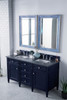 Brittany 60" Victory Blue Double Vanity W/ 3 Cm Charcoal Soapstone Quartz Top
