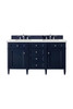 Brittany 60" Victory Blue Double Vanity W/ 3 Cm Ethereal Noctis Quartz Top
