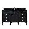 Brittany 60" Single Vanity, Black Onyx W/ 3 Cm Carrara Marble Top