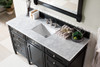 Brittany 60" Single Vanity, Black Onyx W/ 3 Cm Carrara Marble Top