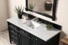 Brittany 60" Single Vanity, Black Onyx, W/ 3 Cm Eternal Jasmine Pearl Quartz Top