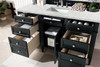 Brittany 60" Single Vanity, Black Onyx, W/ 3 Cm Eternal Jasmine Pearl Quartz Top