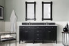 Brittany 72" Black Onyx Double Vanity W/ 3 Cm Arctic Fall Solid Surface Top
