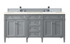 Brittany 72" Urban Gray Double Vanity W/ 3 Cm Eternal Marfil Quartz Top