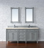 Brittany 72" Urban Gray Double Vanity W/ 3 Cm Eternal Marfil Quartz Top