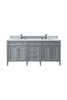 Brittany 72" Urban Gray Double Vanity W/ 3 Cm Ethereal Noctis Quartz Top