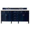 Brittany 72" Victory Blue Double Vanity W/ 3 Cm Eternal Marfil Quartz Top