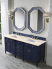 Brittany 72" Victory Blue Double Vanity W/ 3 Cm Eternal Marfil Quartz Top