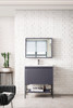 Milan 31.5" Single Vanity Cabinet, Modern Grey Glossy, Matte Black W/glossy White Composite Top
