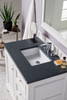 De Soto 36" Single Vanity, Bright White W/ 3 Cm Charcoal Soapstone Quartz Top