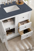 De Soto 36" Single Vanity, Bright White W/ 3 Cm Charcoal Soapstone Quartz Top