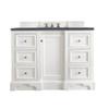 De Soto 48" Single Vanity, Bright White W/ 3 Cm Charcoal Soapstone Quartz Top