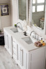 De Soto 72" Double Vanity, Bright White W/ 3 Cm Eternal Jasmine Pearl Quartz Top