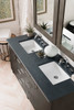 Metropolitan 60" Double Vanity, Silver Oak, W/ 3 Cm Charcoal Soapstone Quartz Top