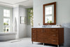 Metropolitan 60" American Walnut Single Vanity W/ 3 Cm Carrara Marble Top
