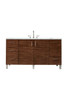 Metropolitan 60" Single Vanity, American Walnut, W/ 3 Cm Ethereal Noctis Quartz Top