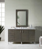 Metropolitan 60" Silver Oak Single Vanity W/ 3 Cm Carrara Marble Top