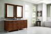 Metropolitan 72" American Walnut Double Vanity W/ 3 Cm Carrara Marble Top