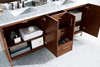 Metropolitan 72" American Walnut Double Vanity W/ 3 Cm Carrara Marble Top