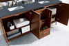Metropolitan 72" Double Vanity, American Walnut, W/ 3 Cm Charcoal Soapstone Quartz Top