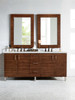 Metropolitan 72" Double Vanity, American Walnut, W/ 3 Cm Eternal Jasmine Pearl Quartz Top