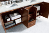Metropolitan 72" Double Vanity, American Walnut, W/ 3 Cm Ethereal Noctis Quartz Top