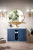 Alicante' 39.5" Single Vanity Cabinet, Azure Blue W/ White Glossy Composite Countertop