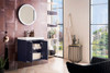 Linden 24" Single Vanity Cabinet, Navy Blue W/ White Glossy Composite Countertop