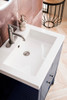 Linden 24" Single Vanity Cabinet, Navy Blue W/ White Glossy Composite Countertop