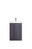Chianti 20" Single Vanity Cabinet, Mineral Grey W/ White Glossy Composite Countertop