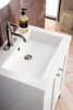 Chianti 24" Single Vanity Cabinet, Glossy White, Brushed Nickel, W/ White Glossy Composite Countertop