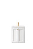 Chianti 24" Single Vanity Cabinet, Glossy White W/ White Glossy Composite Countertop