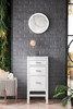 Addison 15"  Base Cabinet W/ Drawers, Glossy White W/ 3 Cm Carrara Marble Top