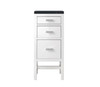 Addison 15"  Base Cabinet W/ Drawers, Glossy White W/ 3 Cm Charcoal Soapstone Quartz Top
