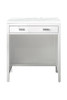 Addison 30" Free-standing Countertop Unit (makeup Counter), Glossy White W/ 3 Cm Arctic Fall Solid Surface Top