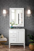 Addison 30" Single Vanity Cabinet, Glossy White, W/ 3 Cm Eternal Jasmine Pearl Quartz Top