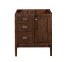 Addison 30" Single Vanity Cabinet, Mid Century Acacia, W/ 3 Cm Carrara White Top
