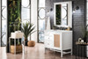 Addison 36" Single Vanity Cabinet, Glossy White, W/ 3 Cm Ethereal Noctis Top