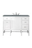 Addison 48" Single Vanity Cabinet, Glossy White, W/ 3 Cm Cala Blue Top