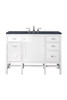 Addison 48" Single Vanity Cabinet, Glossy White, W/ 3 Cm Charcoal Soapstone Quartz Top